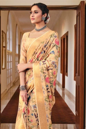 Linen Saree Royal Yellow Linen Saree saree online