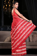 Rufous Red Linen Blend Saree sarees online