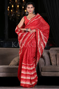 Rufous Red Linen Blend Saree linen saree