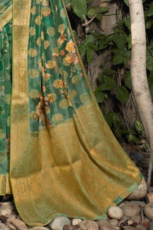 Sea Green Zari Woven Linen Blend Saree Linen Saree Sea Green Zari Woven Linen Saree saree online