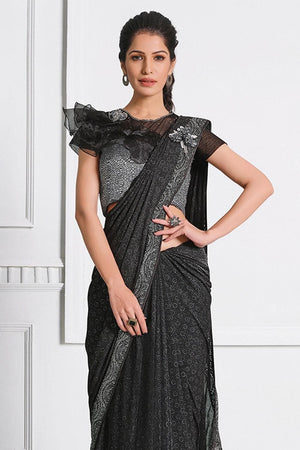 Sable Black Lycra Saree