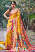 Marigold Yellow Paithani Saree