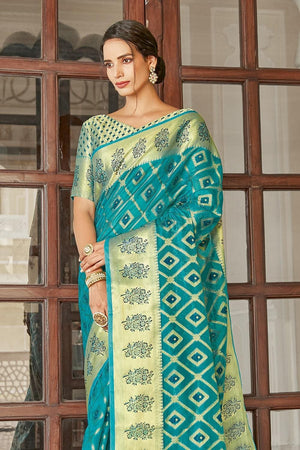 Capri Green Organza Saree