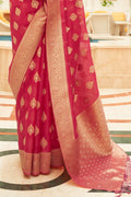 Carnelian Red Organza Saree red saree