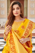 Gold Yellow Organza Saree organza saree