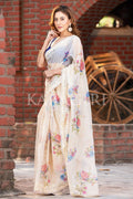RADHIKA BHARADWAJ in Cream Organza Saree Organza Saree Hazel White Organza Saree saree online