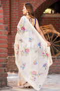 RADHIKA BHARADWAJ in Cream Organza Saree Organza Saree Hazel White Organza Saree saree online