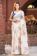 RADHIKA BHARADWAJ in Cream Organza Saree Organza Saree Hazel White Organza Saree saree online