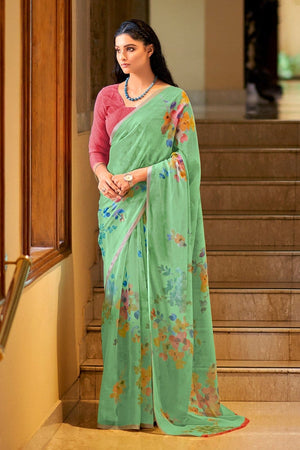 Jade Green Organza Saree