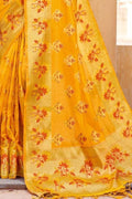 Merigold Yellow Organza Saree organza silk saree online