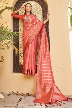 Punch Pink Organza Saree