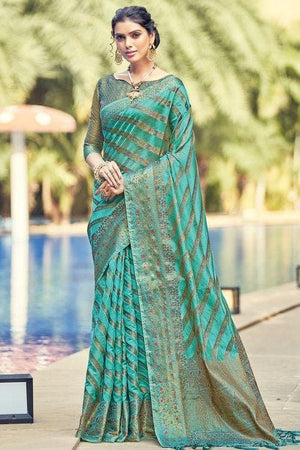 Sky Blue Organza Saree