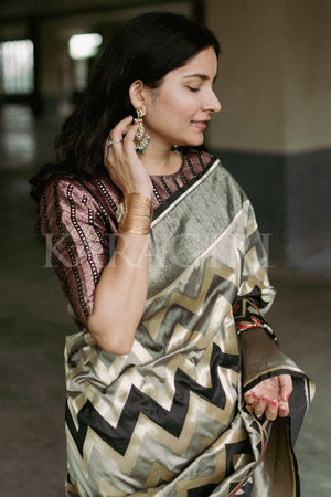 ASHI SETHI in Midnight Black Paithani - Ikat Saree