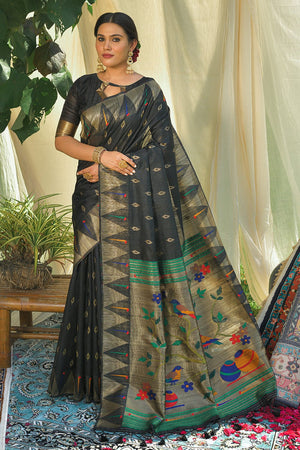 Black Paithani Saree