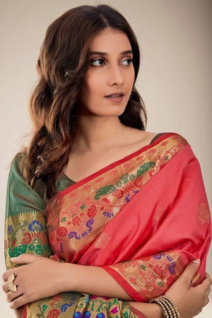 Brick Red Paithani Saree
