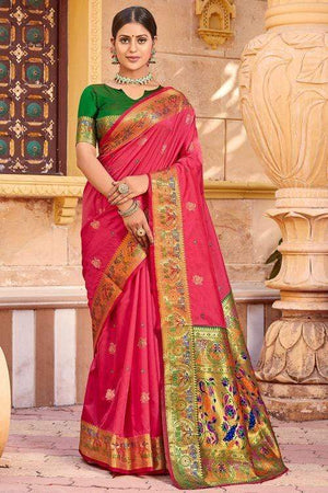 Carissma Pink Paithani Saree