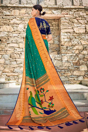 Chartreuse Green Paithani Saree