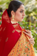 Crimson Red Heavy Border Pallu Paithani Saree Paithani Saree Crimson Red Heavy Border Pallu Paithani Saree saree online