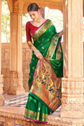 Deep Fir Green Paithani Saree silk saree online