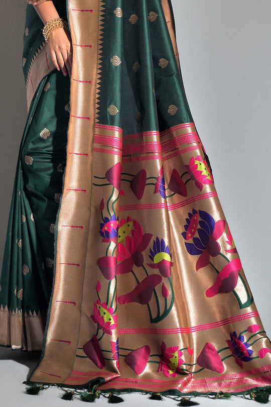 Green Paithani Saree silk saree for wedding