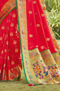 Imperial Red Paithani Saree Imperial Red Paithani Saree