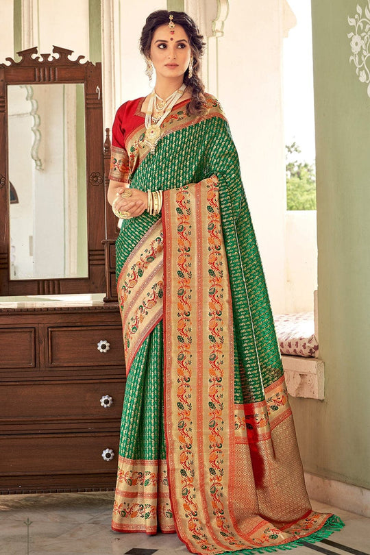 Juniper Green Paithani Saree paithani sarees