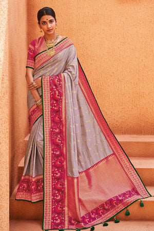 Lilac Woven Paithani Saree