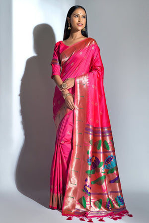 Magenta Pink Paithani Saree