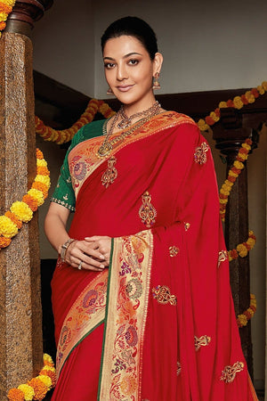 Persian Red Woven Paithani Saree