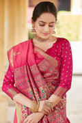 Punch Pink Heavy Border Pallu Paithani Saree silk saree
