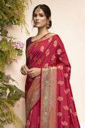Raspberry Red Flower Butta Paithani Saree Paithani Saree Raspberry Red Flower Butta Paithani Saree saree online
