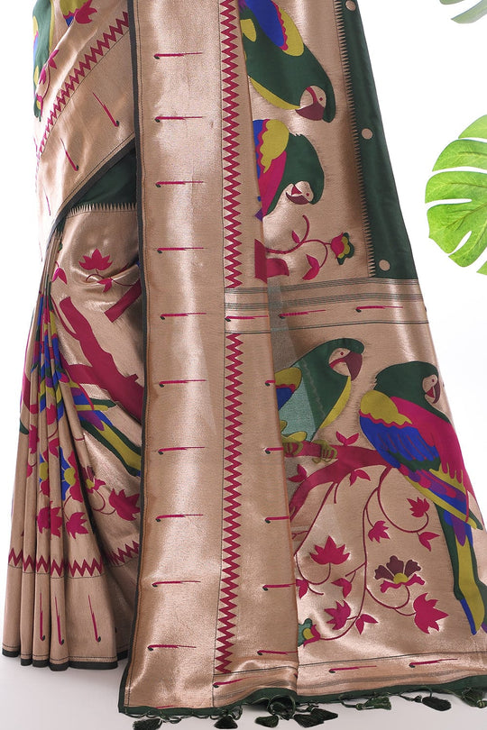 Sacramento Green Paithani Saree silk saree