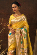Dandelion Yellow Paithani Saree paithani saree design