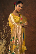 Dandelion Yellow Paithani Saree paithani silk saree