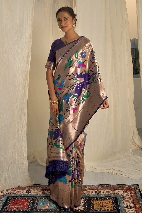 Purple Paithani Saree purple paithani saree