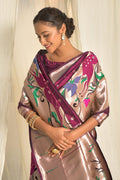 Wine Purple Paithani Saree paithani silk saree