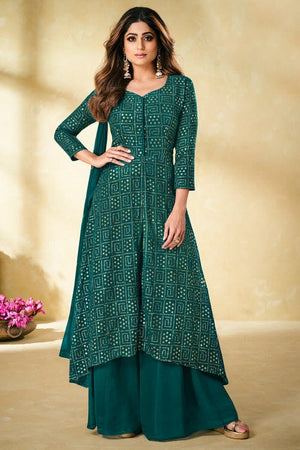 Teal Green Palazzo Suit