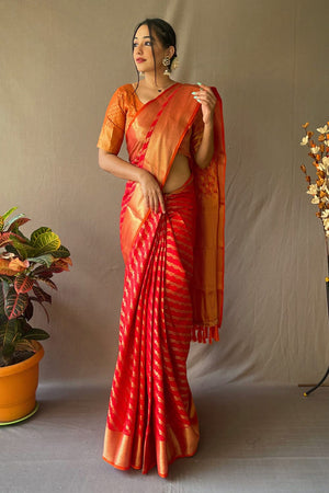 Candy Apple Red Patola Saree