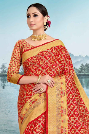Crimson Red Patola Saree