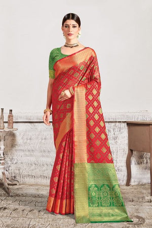 Crimson Red Patola Saree