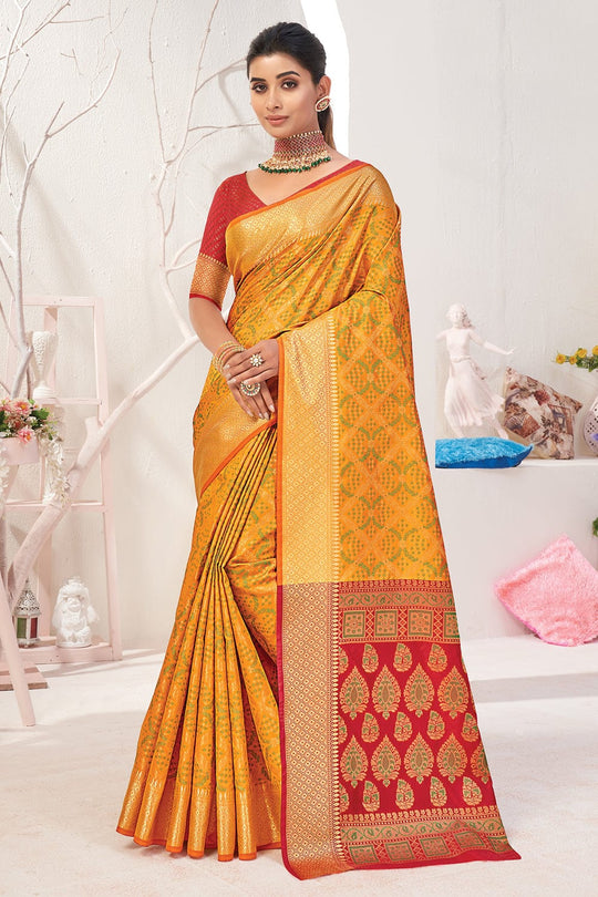 Dandelion Yellow Patola Saree yellow patola saree