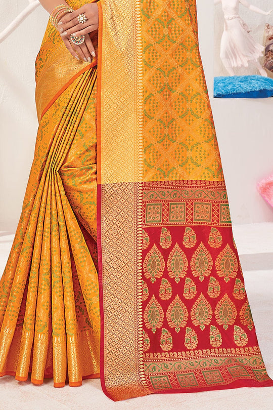 Dandelion Yellow Patola Saree designer saree