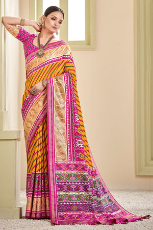 Dandelion Yellow Patola Saree