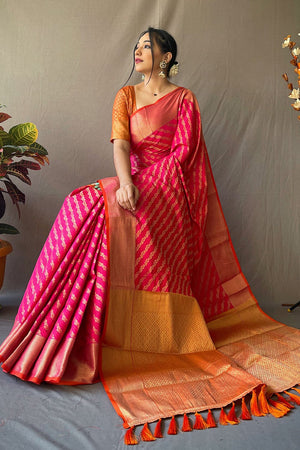 Hot Pink Patola Saree