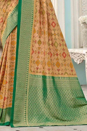 Latte Yellow Patola Saree