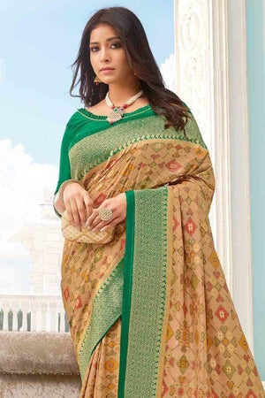 Latte Yellow Patola Saree