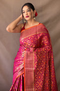 Magenta Pink Patola Saree patola saree