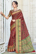 Maroon Red Patola Saree  patola sarees online