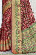 Maroon Red Patola Saree patola saree price