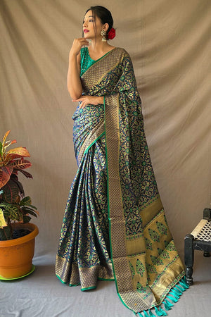 Navy Blue Patola Saree